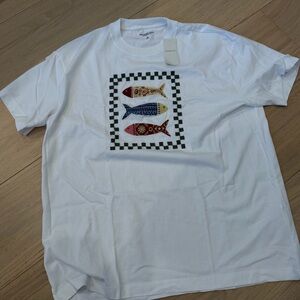 Abercrombie embroidered oversized fish tee